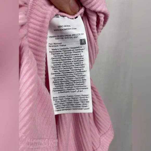 VERO MODA Pink Aria Puff Sleeve Minidress Size Medium NWT - Picture 7 of 10